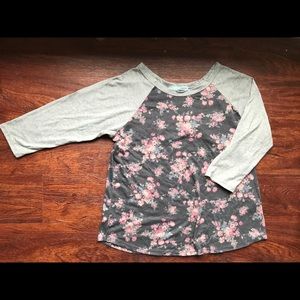 Floral baseball tee